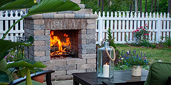 wood burning fireplace